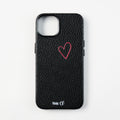 Leather case with heart pattern
