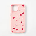 Leather case with cherries and bows pattern