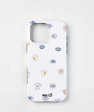 Protective case with evil eye pattern