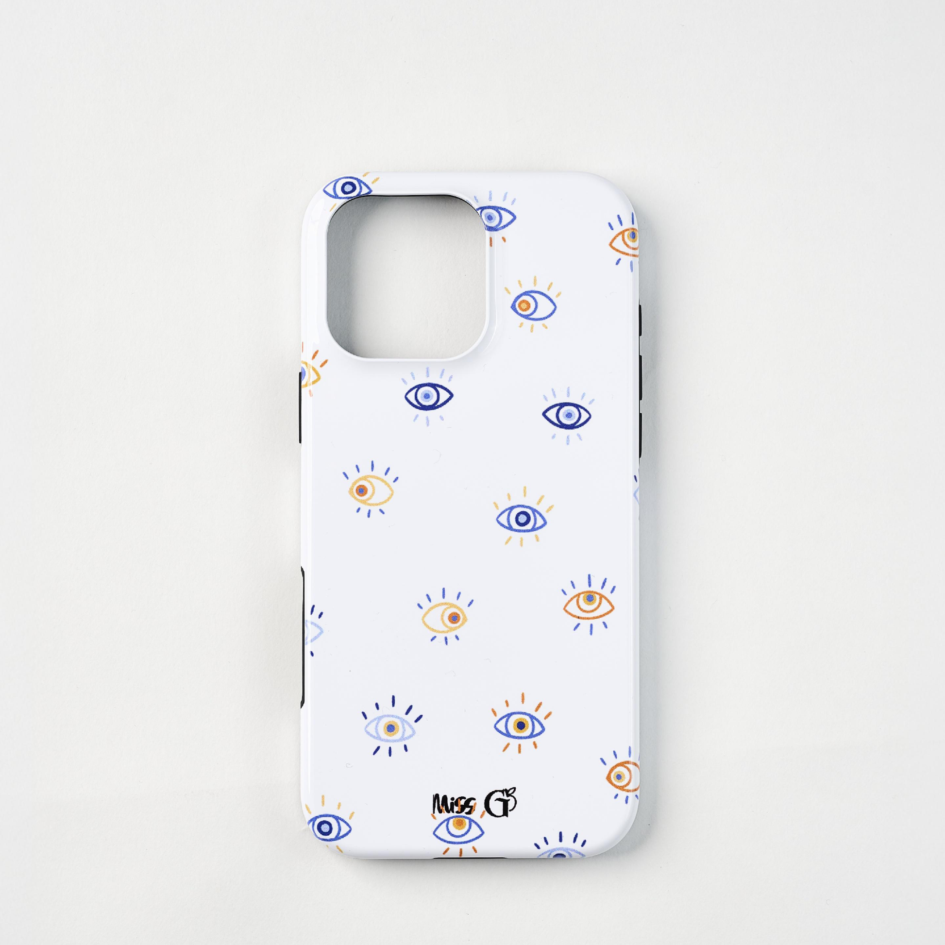 Protective case with evil eye pattern