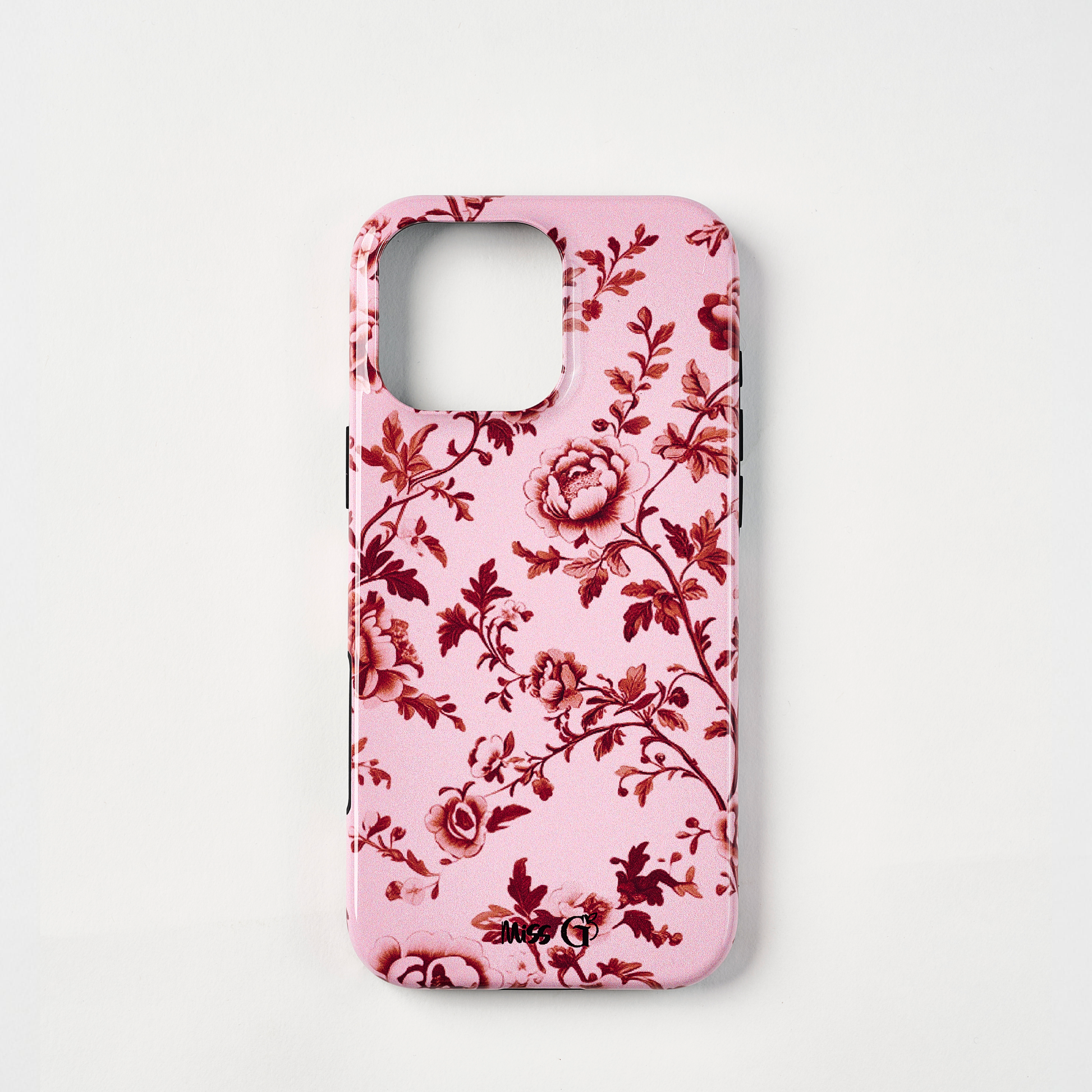 Protective case with red flowers pattern