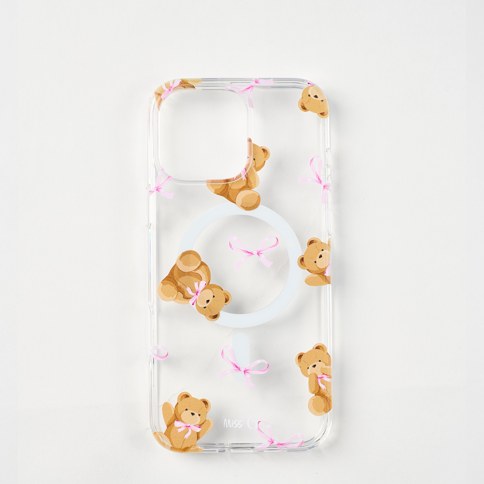 Magsafe case with pink bows and teddy bears pattern