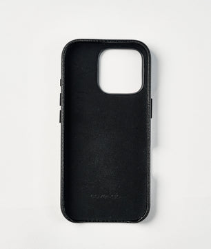 Leather case with red and white hearts pattern