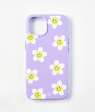 Lederetui mit Gänseblümchen-Smiley