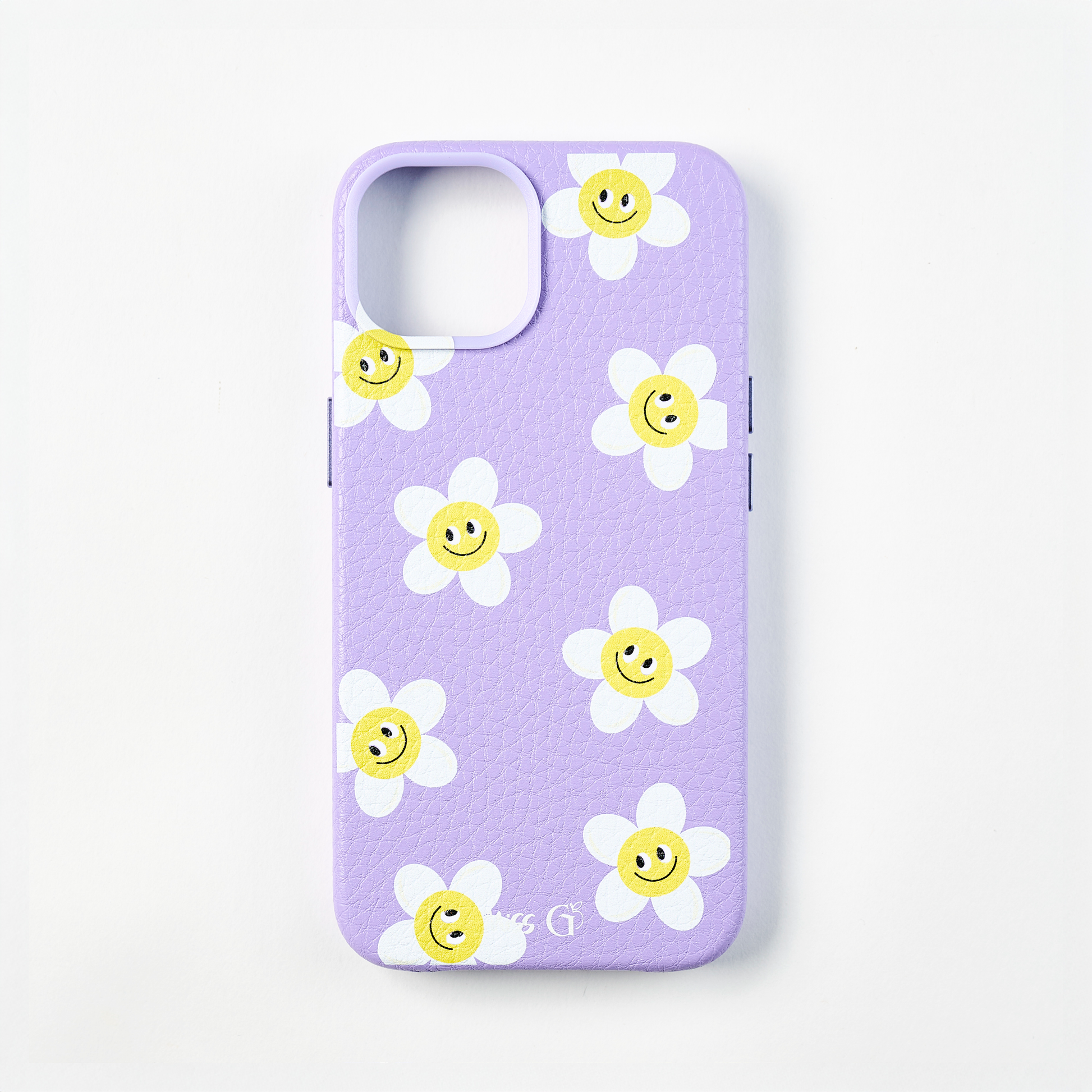 Lederetui mit Gänseblümchen-Smiley